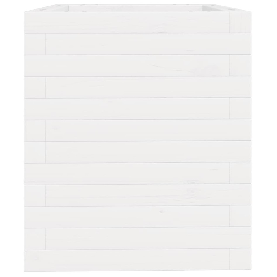 Jardinera de madera maciza de pino blanca 40x40x46