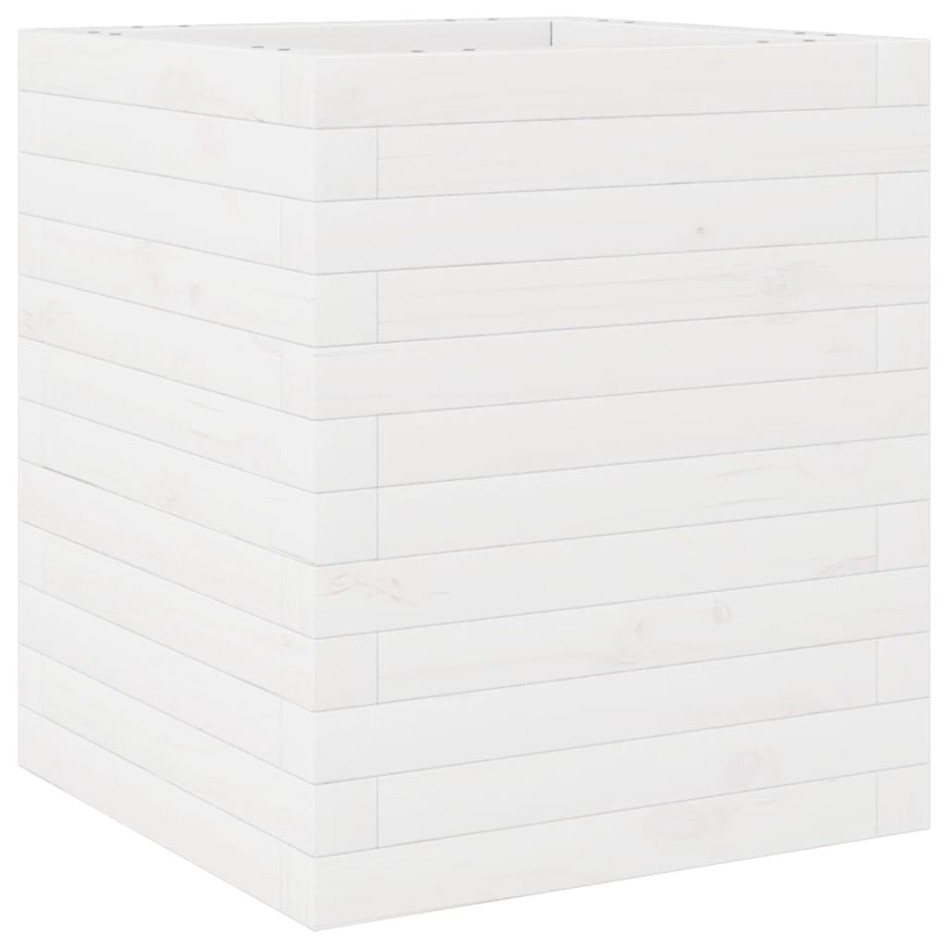 Jardinera de madera maciza de pino blanca 40x40x46