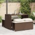 Set comedor de jardín 3 piezas y cojines ratán sintético