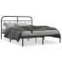 Estructura cama sin colchón con cabecero metal negro 140x200