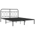 Estructura cama sin colchón con cabecero metal negro 140x200