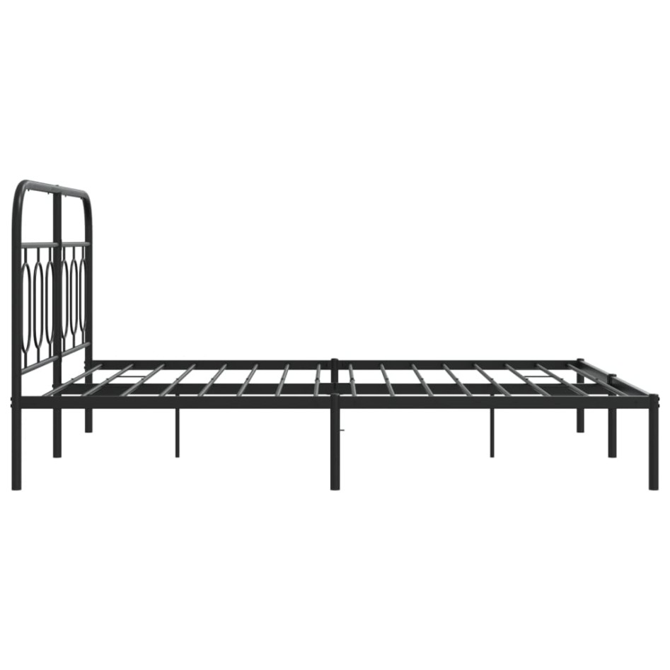 Estructura cama sin colchón con cabecero metal negro 140x200