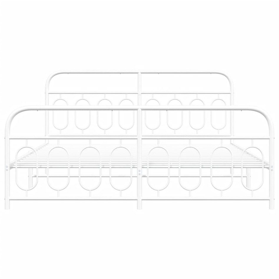 Estructura cama sin colchón con estribo metal blanco 160x200