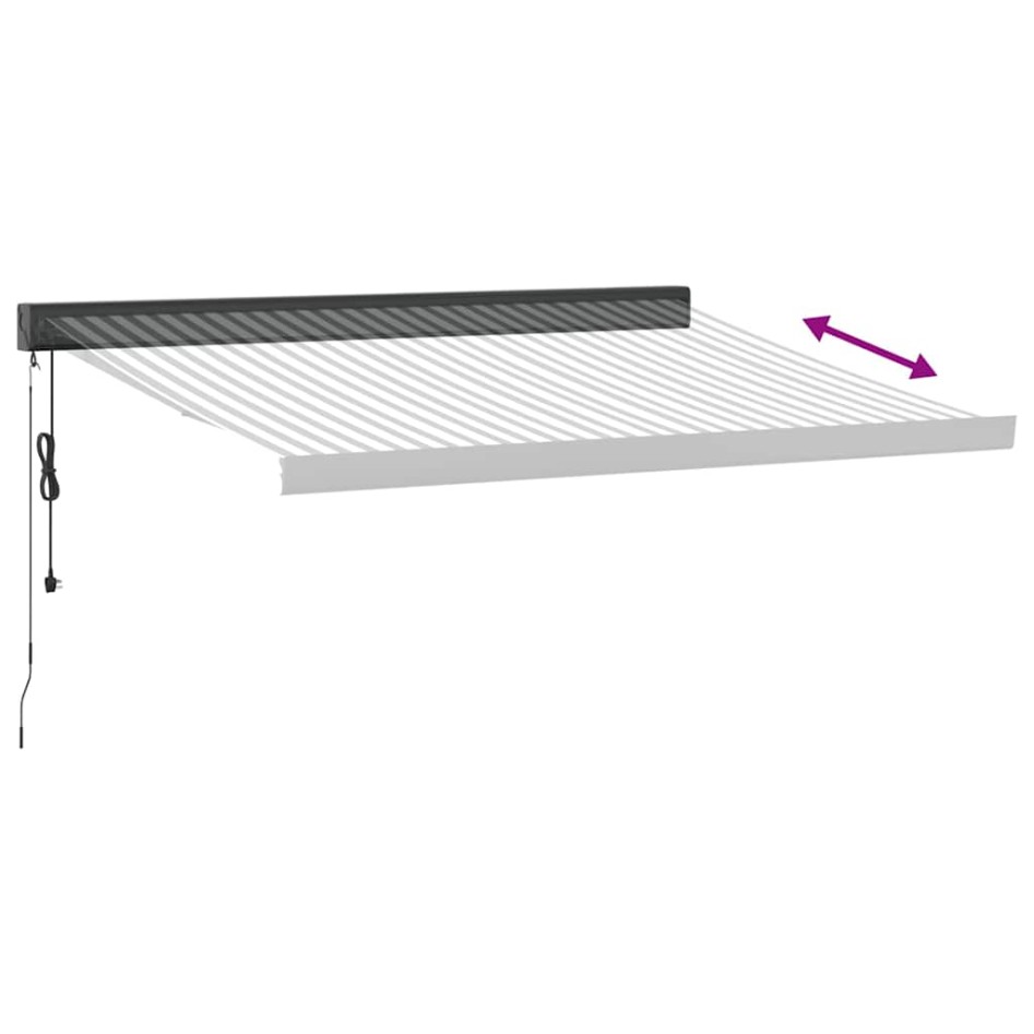 Toldo retráctil aluminio y tela gris antracita y blanco 3x2,5