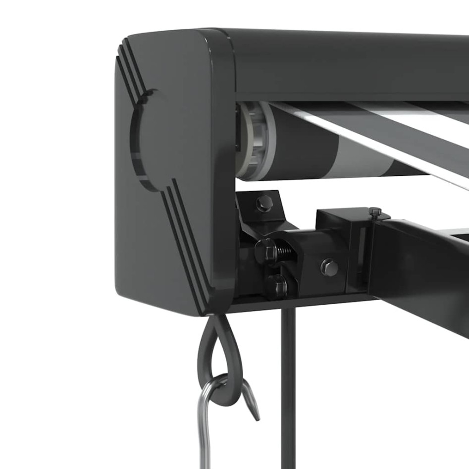 Toldo retráctil aluminio y tela gris antracita y blanco 3x2,5