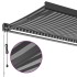Toldo retráctil aluminio y tela gris antracita y blanco 3x2,5