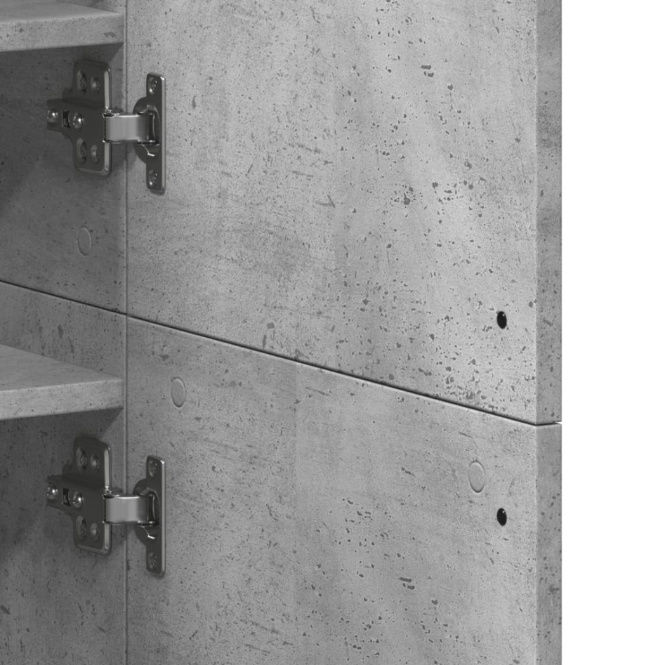 Mueble zapatero contrachapada gris hormigón 80x39x178