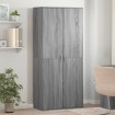 Mueble zapatero madera de ingeniería gris Sonoma 80x39x178 cm