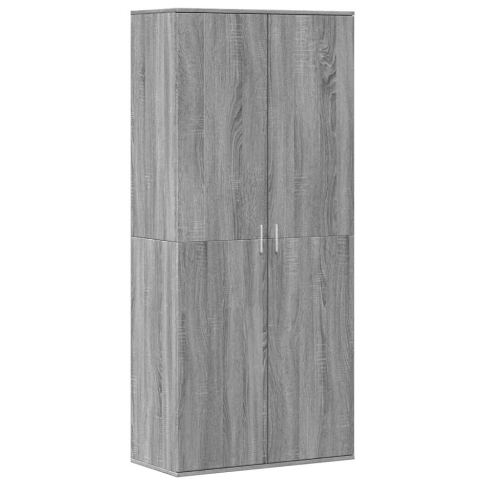 Mueble zapatero madera de ingeniería gris Sonoma 80x39x178