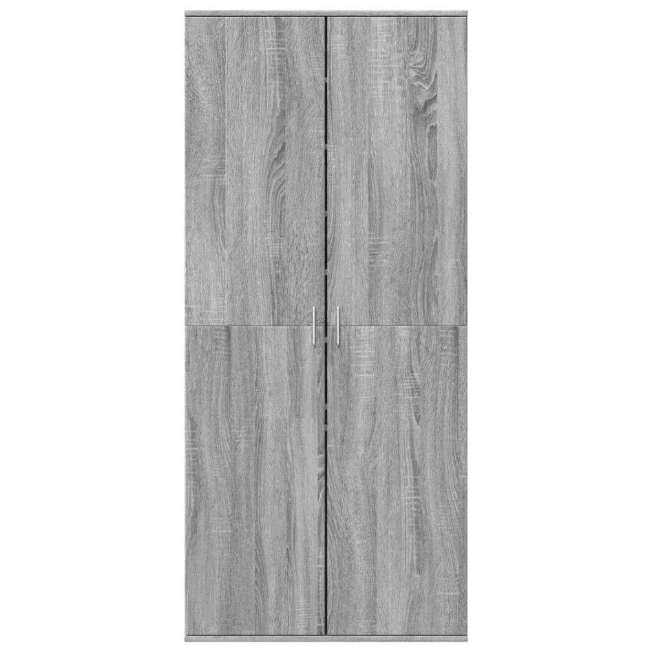 Mueble zapatero madera de ingeniería gris Sonoma 80x39x178