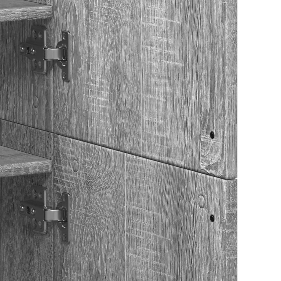 Mueble zapatero madera de ingeniería gris Sonoma 80x39x178