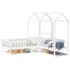 Set de cama y banco con techo madera de pino blanco 100x200