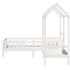 Set de cama y banco con techo madera de pino blanco 100x200