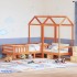 Set de cama y banco con techo madera pino marrón cera 75x190