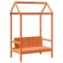 Set de cama y banco con techo madera pino marrón cera 75x190