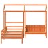 Set de cama y banco con techo madera pino marrón cera 75x190