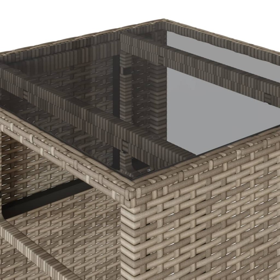 Sillas y mesita de jardín con cojines 3 piezas ratán PE