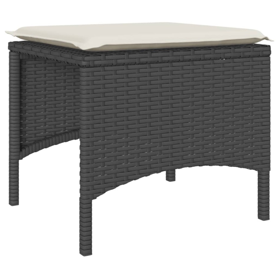 Sofá de jardín 2 plazas con mesa y taburetes ratán PE