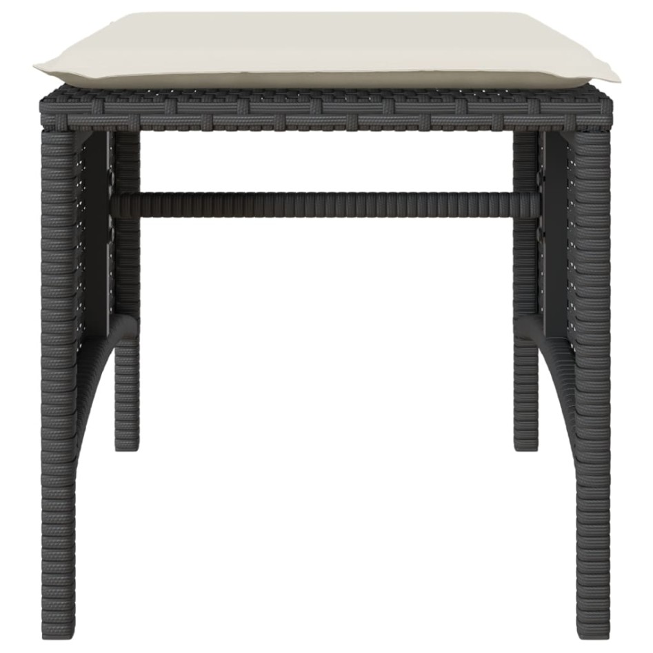 Sofá de jardín 2 plazas con mesa y taburetes ratán PE