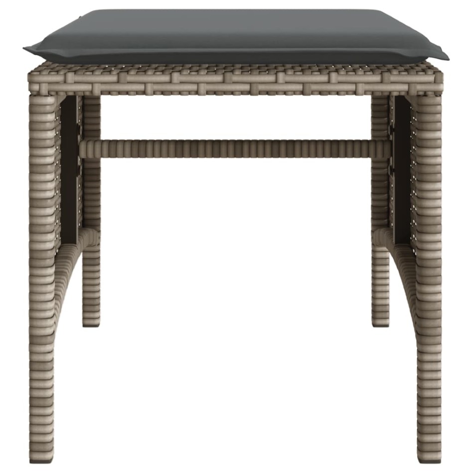 Sofá de jardín 2 plazas con mesa y taburetes ratán PE