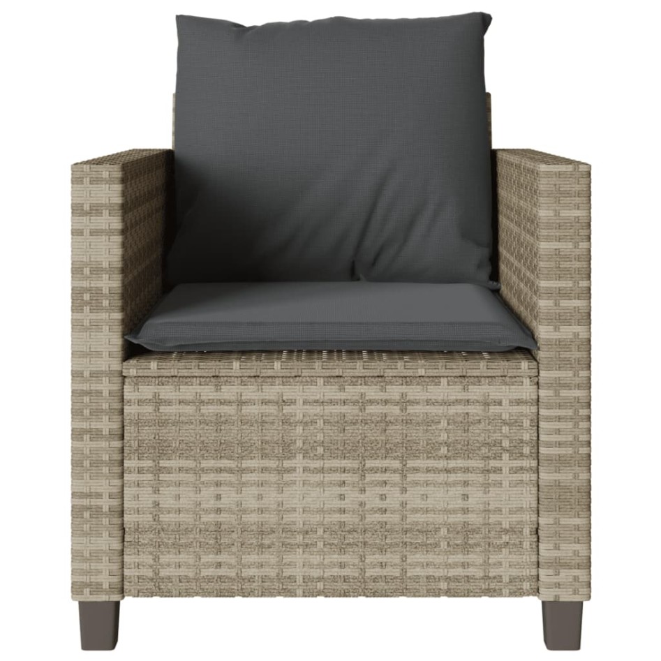 Sillas y mesita de jardín 3 piezas ratán sintético cojín