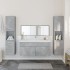 Juego muebles de baño 4 pzas madera contrachapada gris