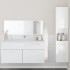 Set muebles de baño 3 piezas madera contrachapada blanco