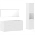 Set muebles de baño 3 piezas madera contrachapada blanco