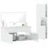 Set muebles de baño 3 piezas madera contrachapada blanco