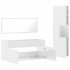 Set muebles de baño 3 piezas madera contrachapada blanco