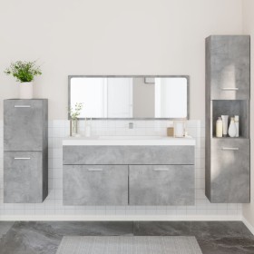 Juego muebles de baño 4 pzas madera contrachapada gris
