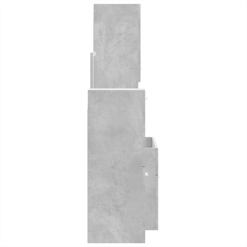 Juego muebles de baño 4 pzas madera contrachapada gris