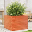 Jardinera de madera maciza de pino marrón cera 60x60x45,5 cm