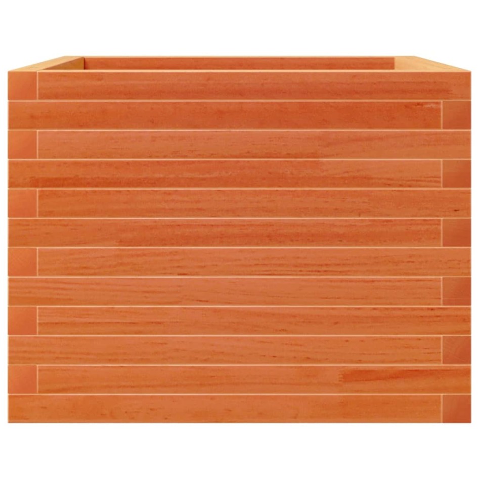 Jardinera de madera maciza de pino marrón cera 60x60x45,5