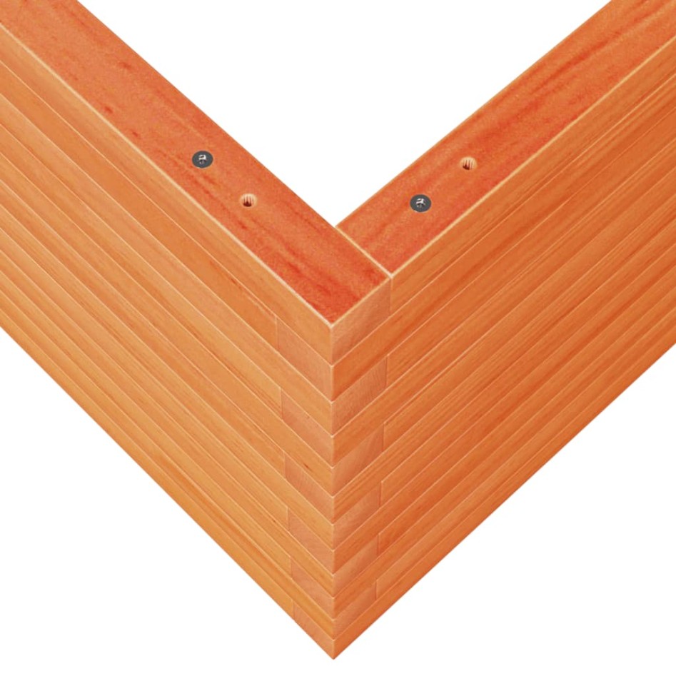 Jardinera de madera maciza de pino marrón cera 60x60x45,5