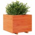 Jardinera madera maciza de pino marrón cera 60x60x49,5