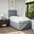 Cama box spring con colchón tela gris claro 90x200
