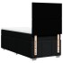 Cama box spring con colchón tela negro 90x200