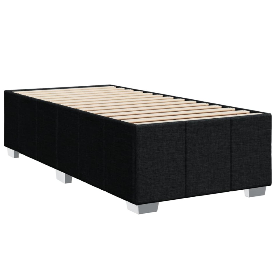 Cama box spring con colchón tela negro 90x200