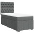 Cama box spring con colchón tela gris oscuro 90x200