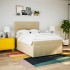 Cama box spring con colchón tela color crema 140x200