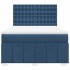 Cama box spring con colchón tela azul 140x200