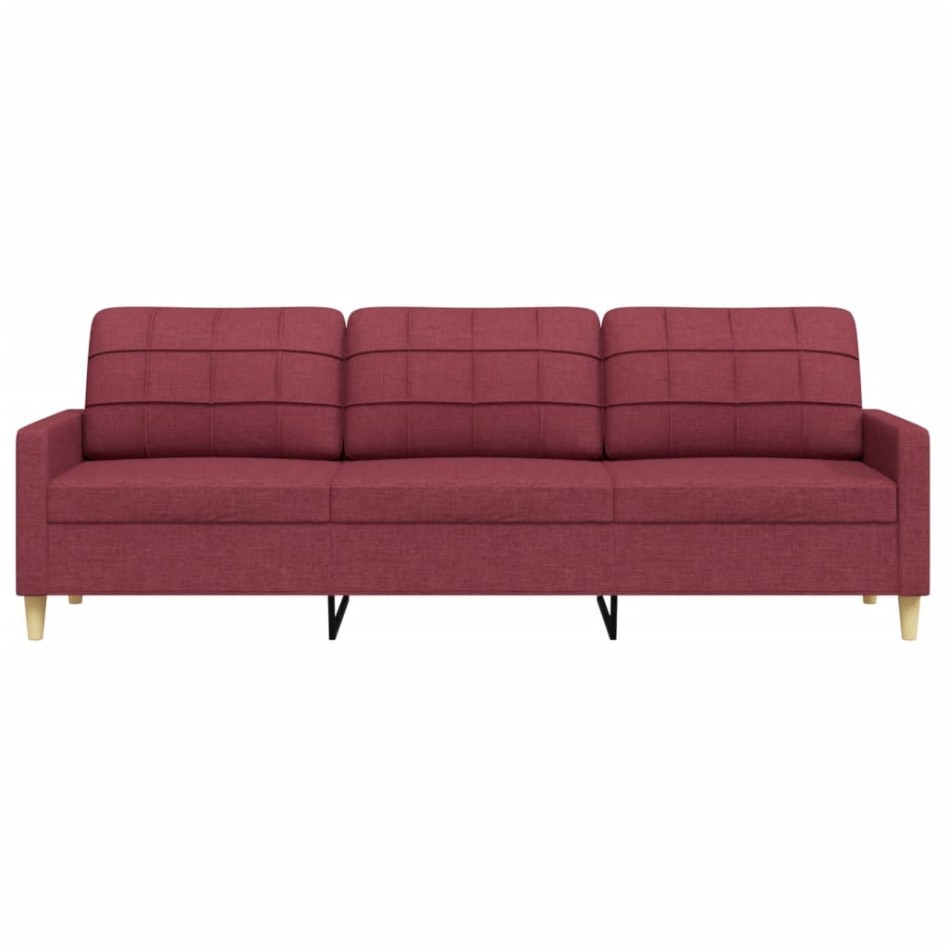 Sofá de 3 plazas de tela rojo tinto 210
