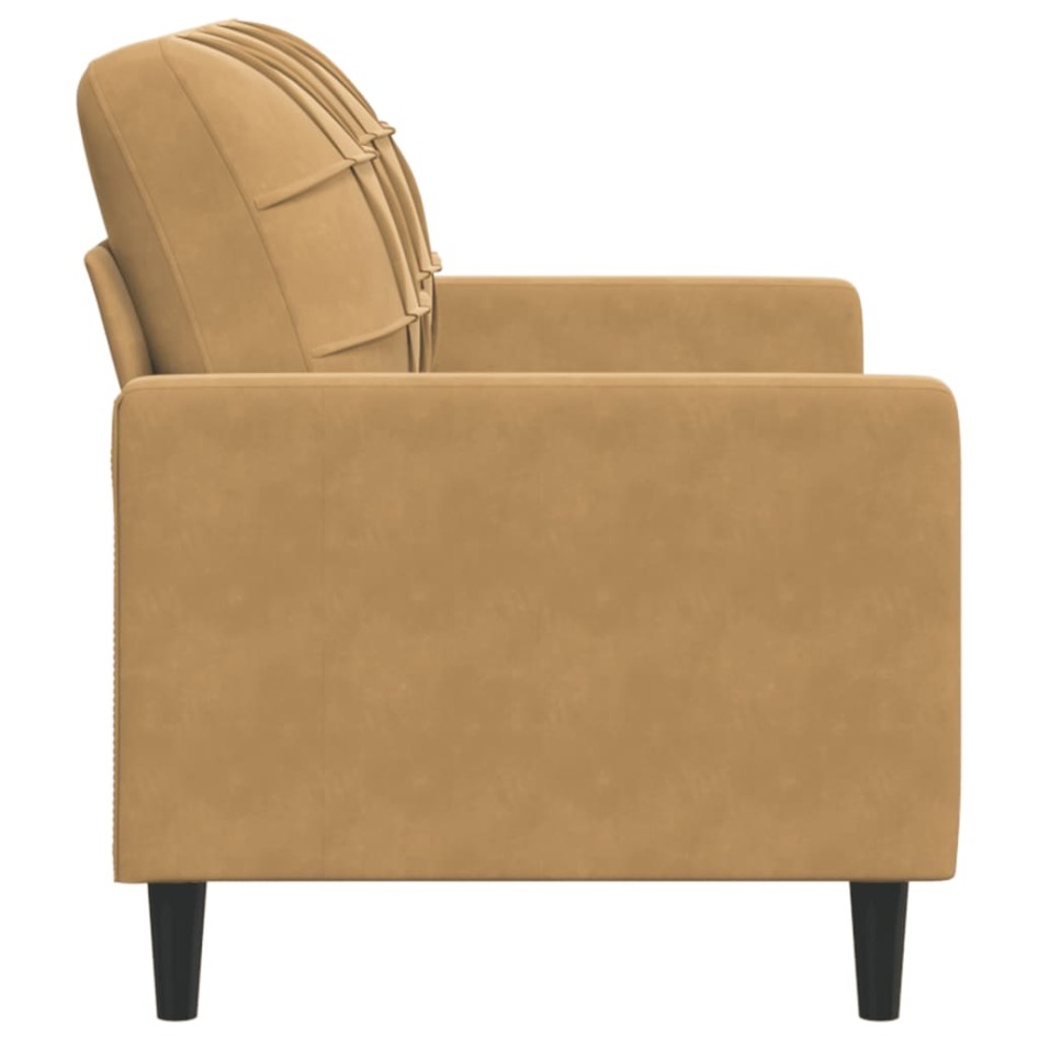 Sofá de 2 plazas terciopelo marrón 120