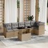 Set sofás de jardín 7 piezas y cojines ratán sintético