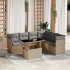 Set sofás de jardín 7 piezas y cojines ratán sintético
