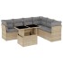 Set sofás de jardín 7 piezas y cojines ratán sintético