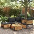 Sillón de jardín con cojines madera maciza de
