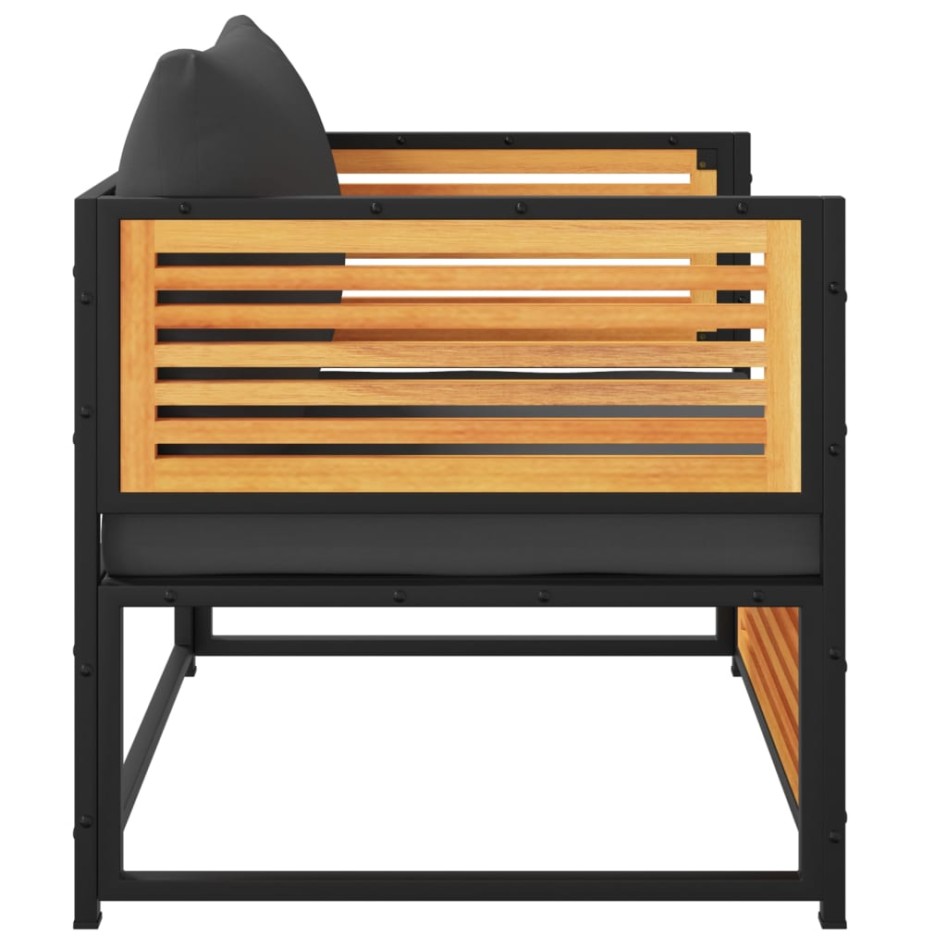 Sillón de jardín con cojines madera maciza de