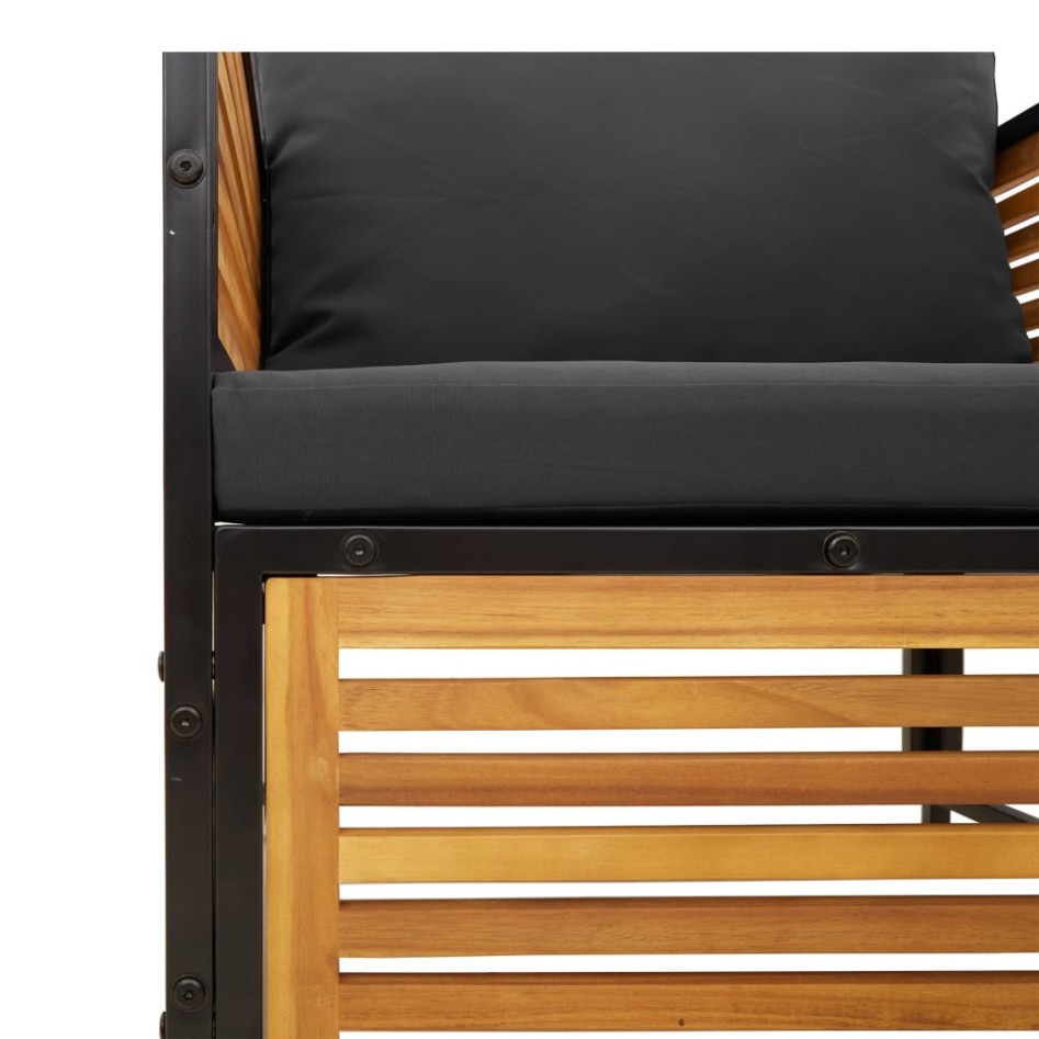 Sillón de jardín con cojines madera maciza de